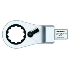 Gedore Blue Line SUKSE9 rektangulært reversibelt skrallehodesett (10-19 mm), SGD-493