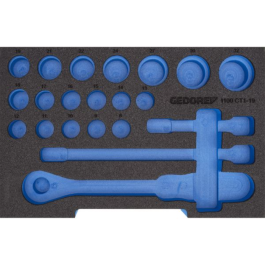 Gedore Blue Line Tomme skuminnsatser for L-Boxx 136 (1/2 og 2/2 sett), SGD-288