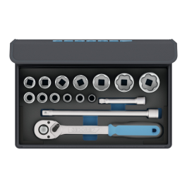 Gedore Blue Line, TC 19-MU-10, 16-stk stikkontaktsett, 1/2 tomme, 1 sett, SGD-3085023