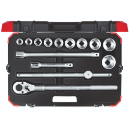 Gedore Red Line, R78004014, 14-stk stikkontaktsett 3/4 tommer, størrelse 22-50 mm, 1 sett, SGD-3300011