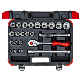 Gedore Red Line, R69013024, 24-stk stikkontaktsett 1/2 tomme, størrelse 10-32 mm, 1 sett, SGD-3300056