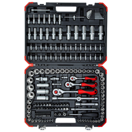 Gedore Red Line, R45603172, 172-stk stikkontaktsett 1/4+3/8+1/2 tommer, 1 sett, SGD-3300058