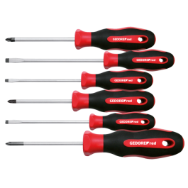 Gedore Red Line, R38002106, 6-stk 2C-håndtak-skrutrekkersett PZ+SL, 1 sett, SGD-3301271