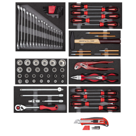 Gedore Red Line, R21010000, 81-stk verktøysett 8x CT-moduler + kutter, 1 sett, SGD-3301655