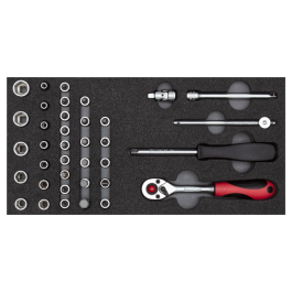 Gedore Red Line, R22150006, 37-stk stikkontaktsett 2/6 Ct-modul, 1 sett, SGD-3301705