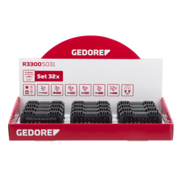 Gedore Red Line, R33009032, 32-delers skjerm 12x bit boks 1/4 tommer, 1 sett, SGD-3301875
