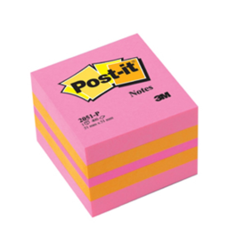 3M Post-it klistrelapper mini og kubeblokk i pastellfarger, SDC-979