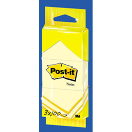 3M Post-it Klistrelapper 38x51 - Gul & Resirkulert Blandede Farger, SDC-986