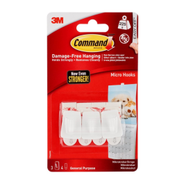3M Command Mikro Kroker – Skadefri Opphenging (3M7100117609, 1 Eske)