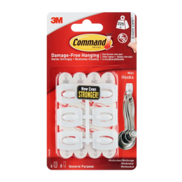 3M Command Minikroker – Sterk, Enkel Montering (3M7100134387, 1 Eske)