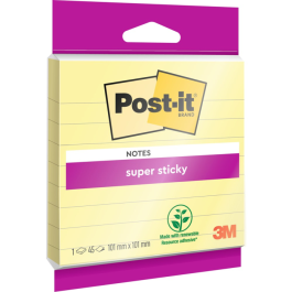 3M Super Sticky Notater – Dobbelt Så Sterk Klebeevne (3MXL45SLCY, 1 Eske)