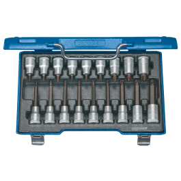 Gedore Blue Line, ITX 19 LKP, 18-stk skrutrekkerbitsokkelsett, 1/2 tomme, Torx T20-60, 1 sett, SGD-6138510