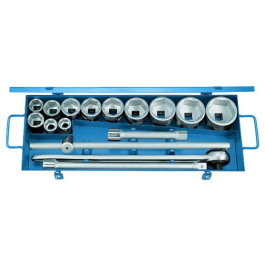 Gedore Blue Line 16-Stykk 3/4 tommers stikkontaktsett, sekskant 22-60 mm, SGD-094