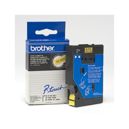Brother TC Tape – 12mm, Svart/Gul (BROTC601, 1 Eske)