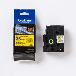 Brother TZe-SL Selvlaminerende Tape - Svart på Hvit & Gul, 24mm & 36mm, SDC-965