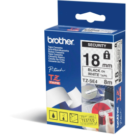 Brother TZe Tape – Sikkerhet, Høy Kvalitet (BROTZSE4, 1 Eske)