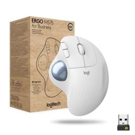 Logitech ERGO M575 trådløs styrekulemus, hvit og grafitt, 1 Stykk, SEN-747