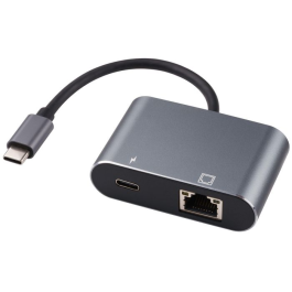 MicroConnect USB-C er til lyd/nettverksadapter med USB-C PD ladning, 1 Stykk, SEN-507