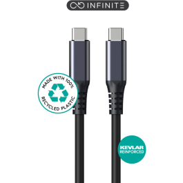 eSTUFF INFINITE Super Soft USB-C Kabelsamling | USB4 | 100 % resirkulert PVC-fri plast, 1 Stykk, SEN-002