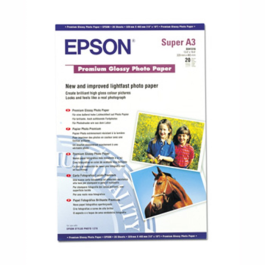 Epson A3+ Premium Glossy Photo Paper – Høyglans, Smuss- og Vannavstøtende (EPSS041316, 1 Eske)