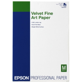 Epson A3 Velvet Fine Art Paper – Høy kvalitet, 260g (EPSS041637, 1 Eske)