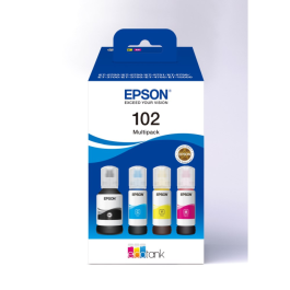 Epson EcoTank T102 – 4-Farge Multipack (EPST03R640, 1 Eske)