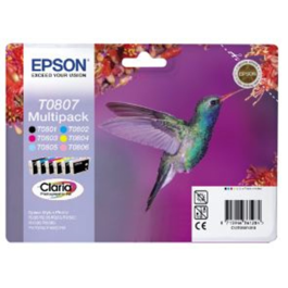 Epson T0807 Blekkpatron – Høy kapasitet (EPST08074010, 1 Eske)