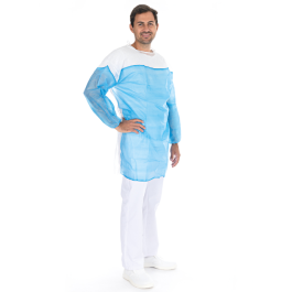 Hygostar Gowns Duo uten perforering | PP/PE, hvit-blå, 10 x 10 Stykk, SFM-27976