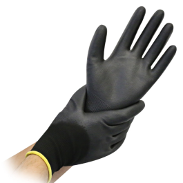 Hygostar Finstrikkede hansker Black Ace, 3/4-belagt | PU-belegg, 10 x 12 par, SFM-0692P