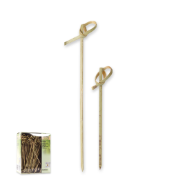 NATUREStar Økologiske fingermatspyd Løkke i dispenserboks | bambus, 24 x 250 Stykk, SFM-0870P