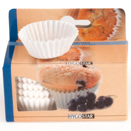 Hygostar Papirbakeform hvit | liten pakke, 24 x 100 Stykk, SFM-0931P