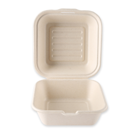 NATUREStar Økologiske hamburgerbokser med hengslet lokk | bagasse, 10 x 50 Stykk, SFM-0227P