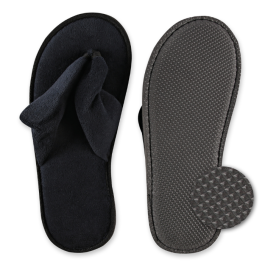 Hygostar Slipper Black Deluxe, åpen | velur, sort, 10 x 10 par, SFM-55581