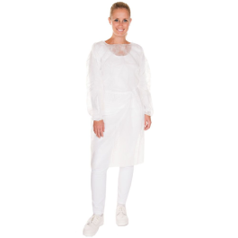 Hygostar Hygieniske kjoler med elastisk armbånd | PP, hvit, 10 x 10 Stykk, SFM-B27750
