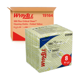 Kimberly Clark WypAll X80 Plus Critical Clean rengjøringskluter 19154, kvartfold, 8 x 30 Stykk, SFM-0358P