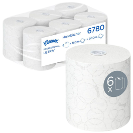 Kimberly Clark Kleenex Ultra håndklær 6780, 2-lags, rull, FSC-Mix, hvit, 1 x 6 Stykk, SFM-TK6780