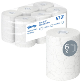 Kimberly Clark Kleenex Ultra Slimroll håndklær 6781, 2-lags, rull, FSC-Mix, hvit, 1 x 6 Stykk, SFM-TK6781