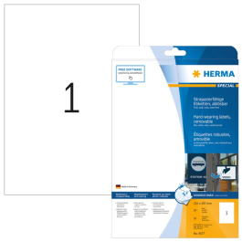Herma Utendørs Avtagbare Hvite Etiketter A4, SDC-1368