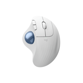 Logitech ERGO M575S Trådløs Trackball, Grafitt og Offwhite (Blå Kule), SDC-752