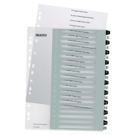 Leitz Registrer PP PC-utskrift A4+ 1-1X Hv/Sort, SDC-1143