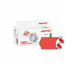METO-prisetiketter med permanent lim - hvite og neonfarger - assorterte formater, SAV-38
