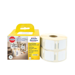 Avery Polyester Etiketter – Vannavstøtende, Høy Slitestyrke ( A1933083, Hvit, 1 Ruller, 25 x 25 mm )