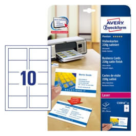 Avery C32016-25 Premium visittkort 85 x 54 mm ultrahvit
