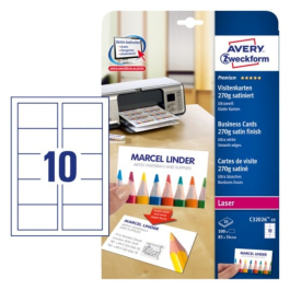 Avery C32026-10 Premium visittkort 85 x 54 mm ultrahvit