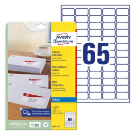 Avery QuickDRY™ adresseetiketter (hvit) - diverse størrelser (38,1x21,2 mm til 99,1x67,7 mm), SAV-25