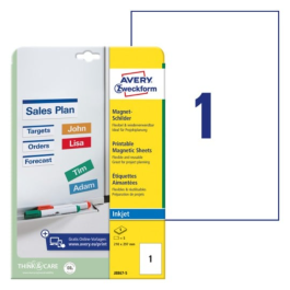 Avery J8867-5 Magnetsegl 210 x 297 mm hvit