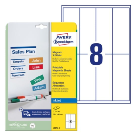 Avery Magnetic Signs (hvit) - diverse størrelser (50x140mm til 210x297mm), SAV-28