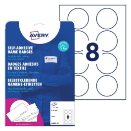 Avery L4881-20 Navneskilt Ø65 mm hvit