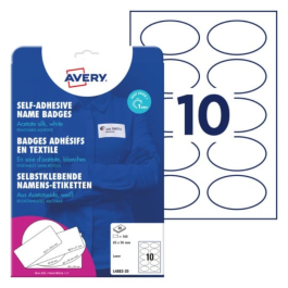 Avery L4882-20 Navneskilt 85 x 50 mm hvit