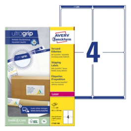 Avery L7169-100 Adresseetiketter 99,1 x 139 mm hvit